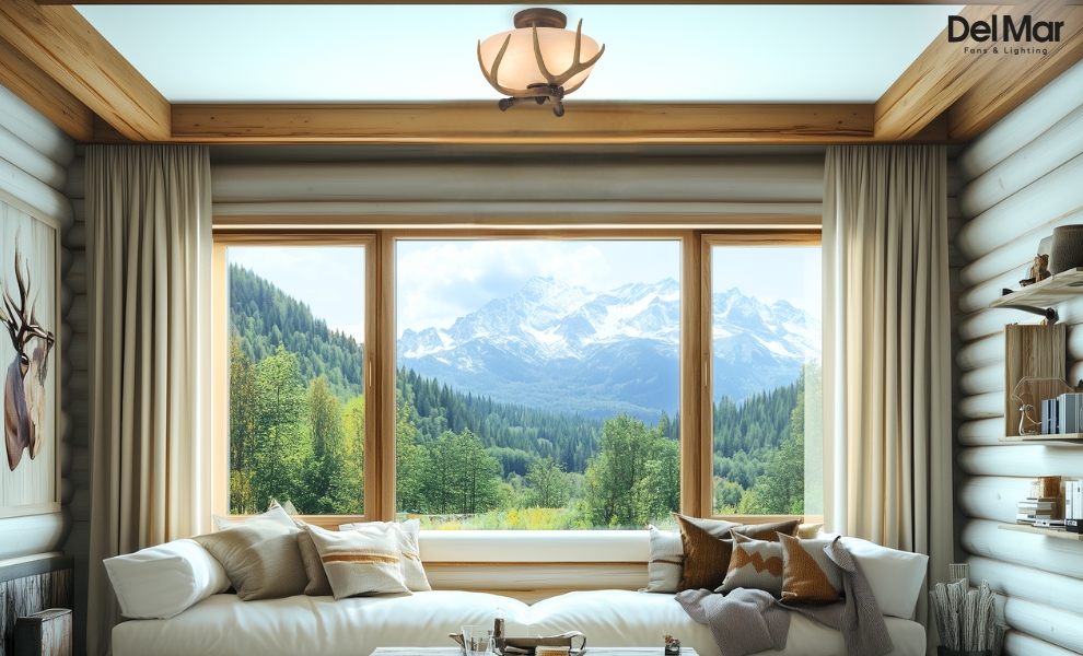 Craftmade Antler Semi-Flush Ceiling Light in Living Space