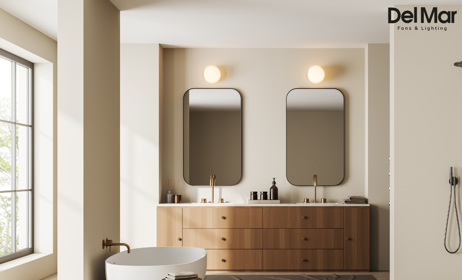 Maxim Vesper Wall Sconce in Vanity Area