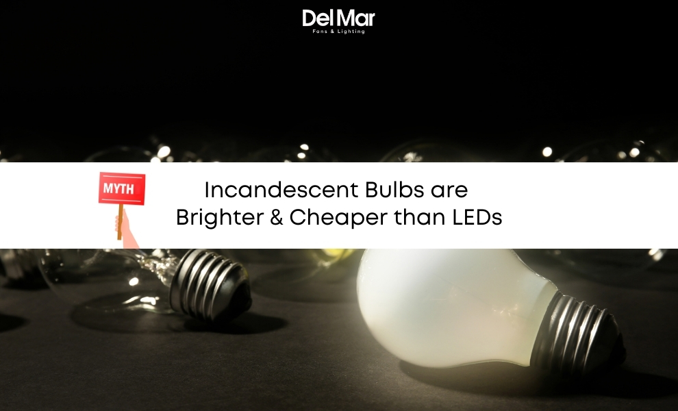Myth is Incandescent Bulbs are Brighter and Cheaper than LEDs Myth is Incandescent Bulbs are Brighter and Cheaper than LEDs
