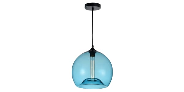 CWI Lighting 5553P12- Blue Glass Pendant