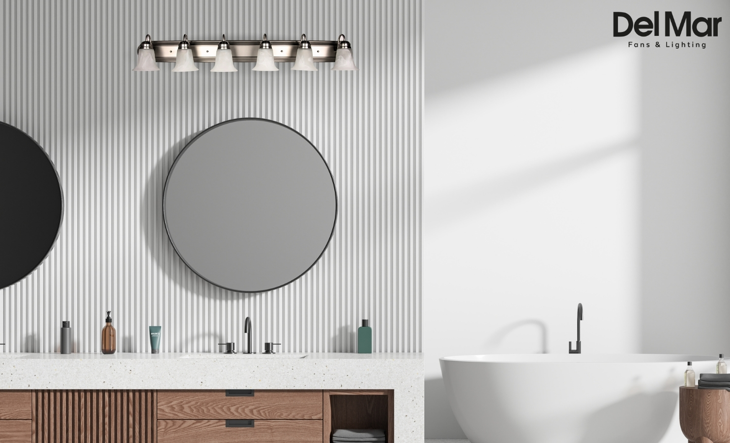 Quorum Lighting Alabaster Glass Wall Vanity Lighting in Vanity Area