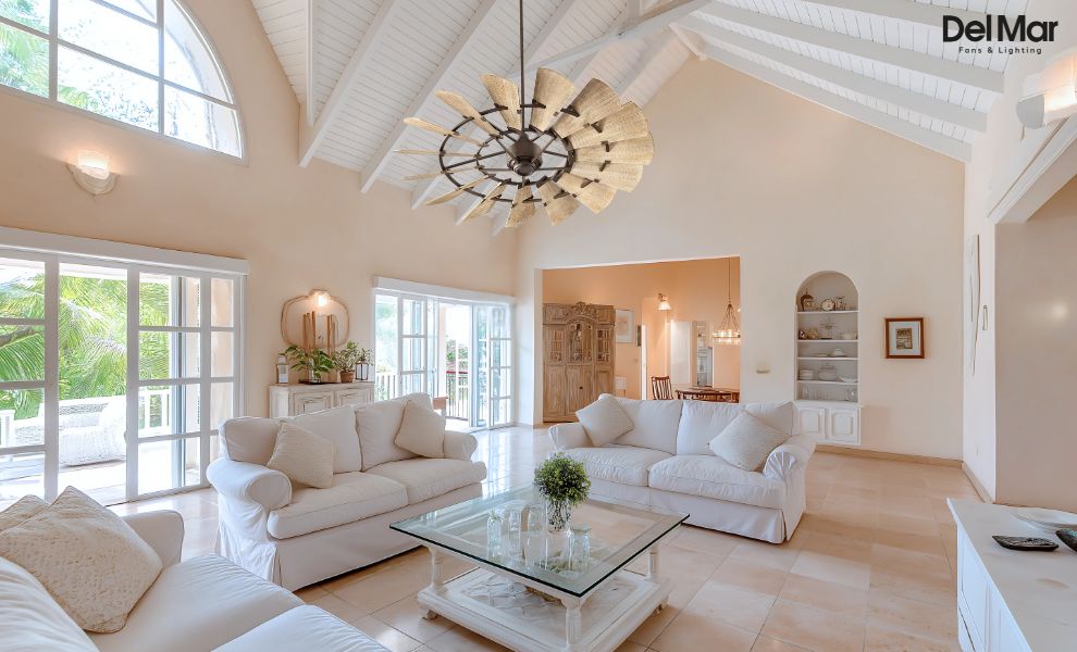 Quorum Windmill Ceiling Fan in Living Room