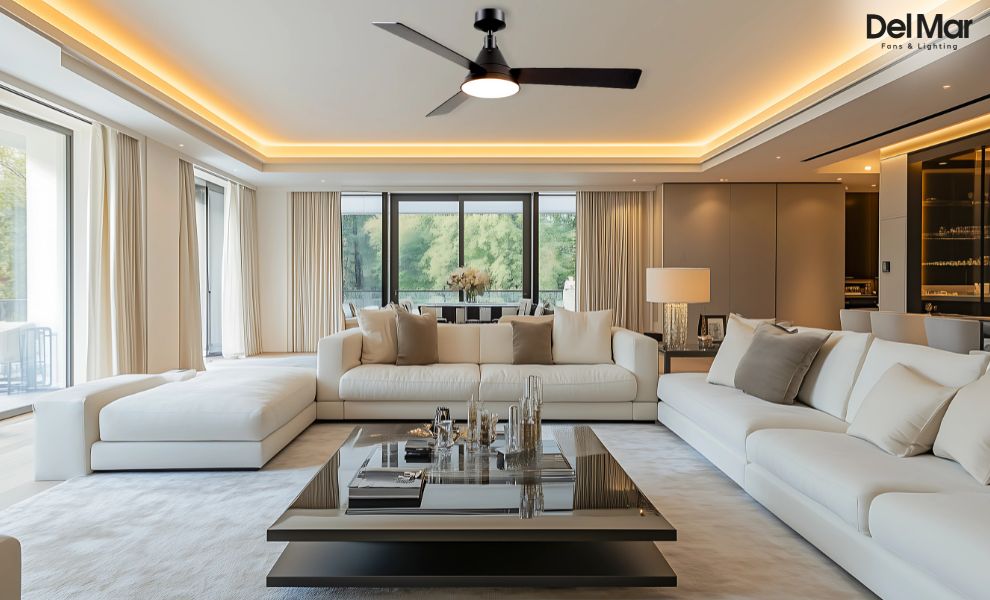 Kuzco Alora Archer Ceiling Fan in Living Area