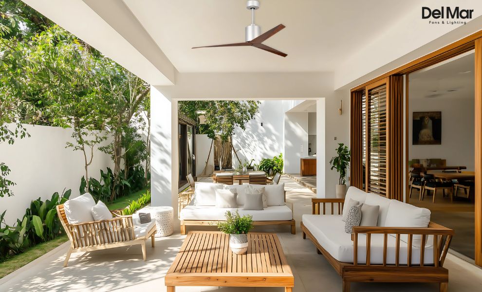 Matthews Eliza Outdoor Ceiling Fan in Outdoor Area
