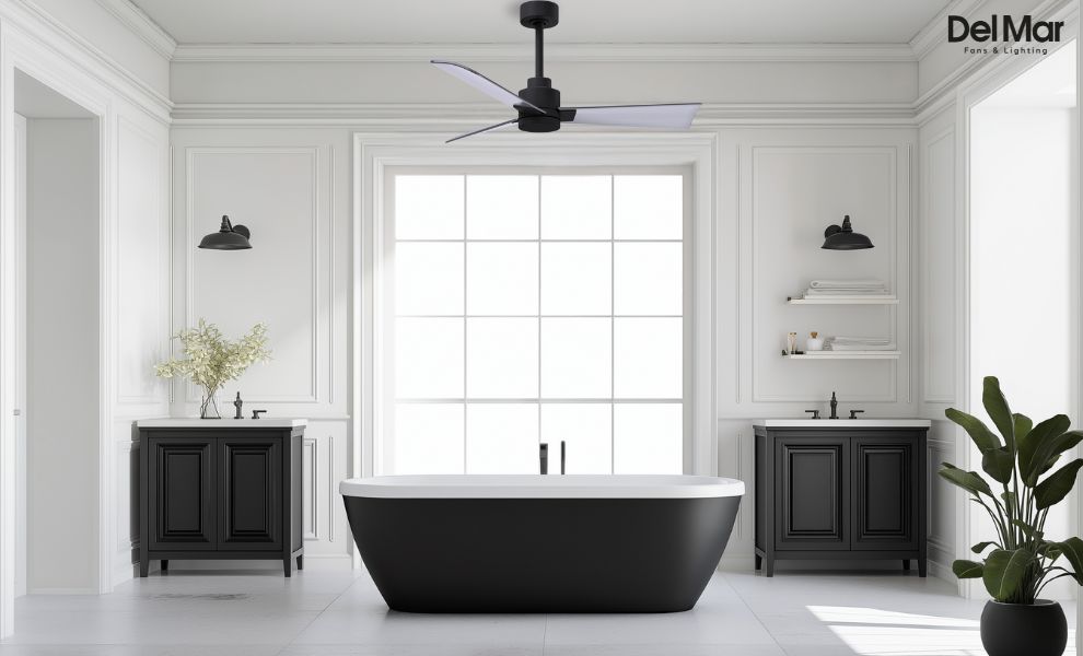 Matthews Alessandra Ceiling Fan in Bathroom