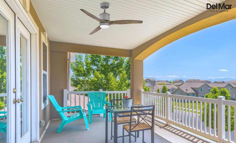 Hinkley Hover Outdoor Ceiling Fan in Outdoor Area