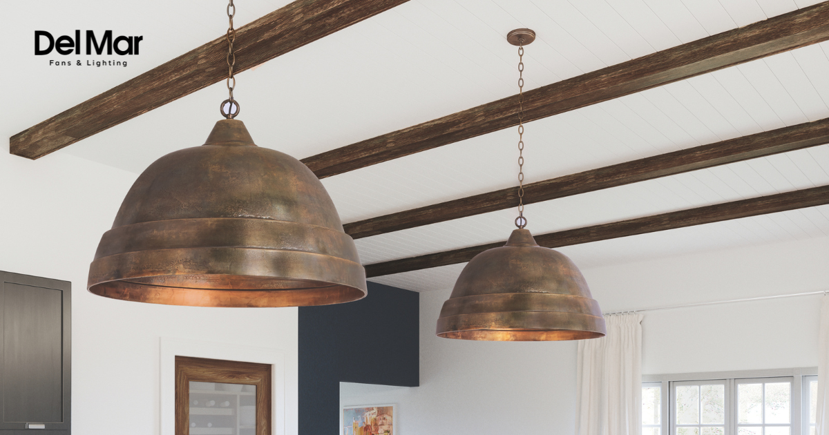 sedona pendant installed above kitchen island 