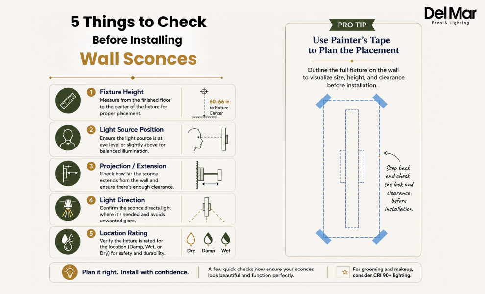 things to check in wall light installation