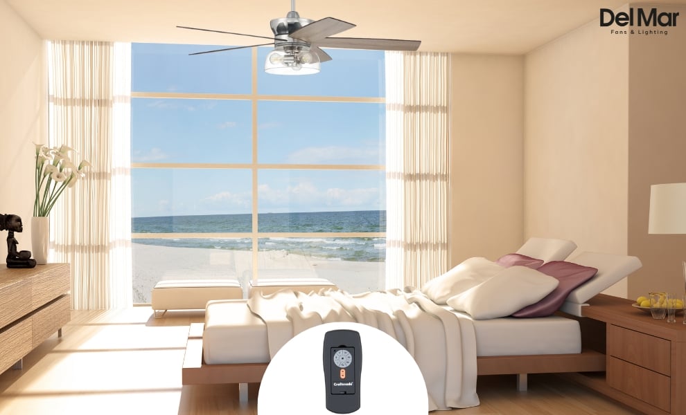 Craftmade Gibson Ceiling Fan in Bedroom 