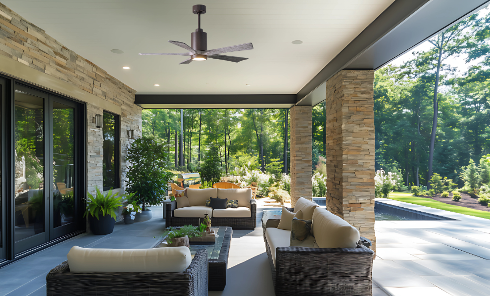 Super Janet outdoor ceiling fan with LED light for Modern outdoor Porches