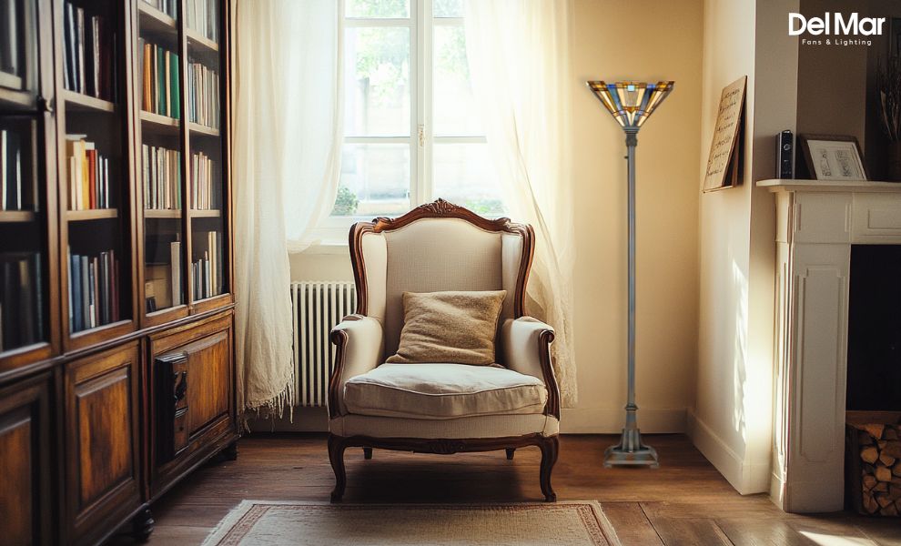 Quoizel Inglenook Floor Lamp in Reading Nook
