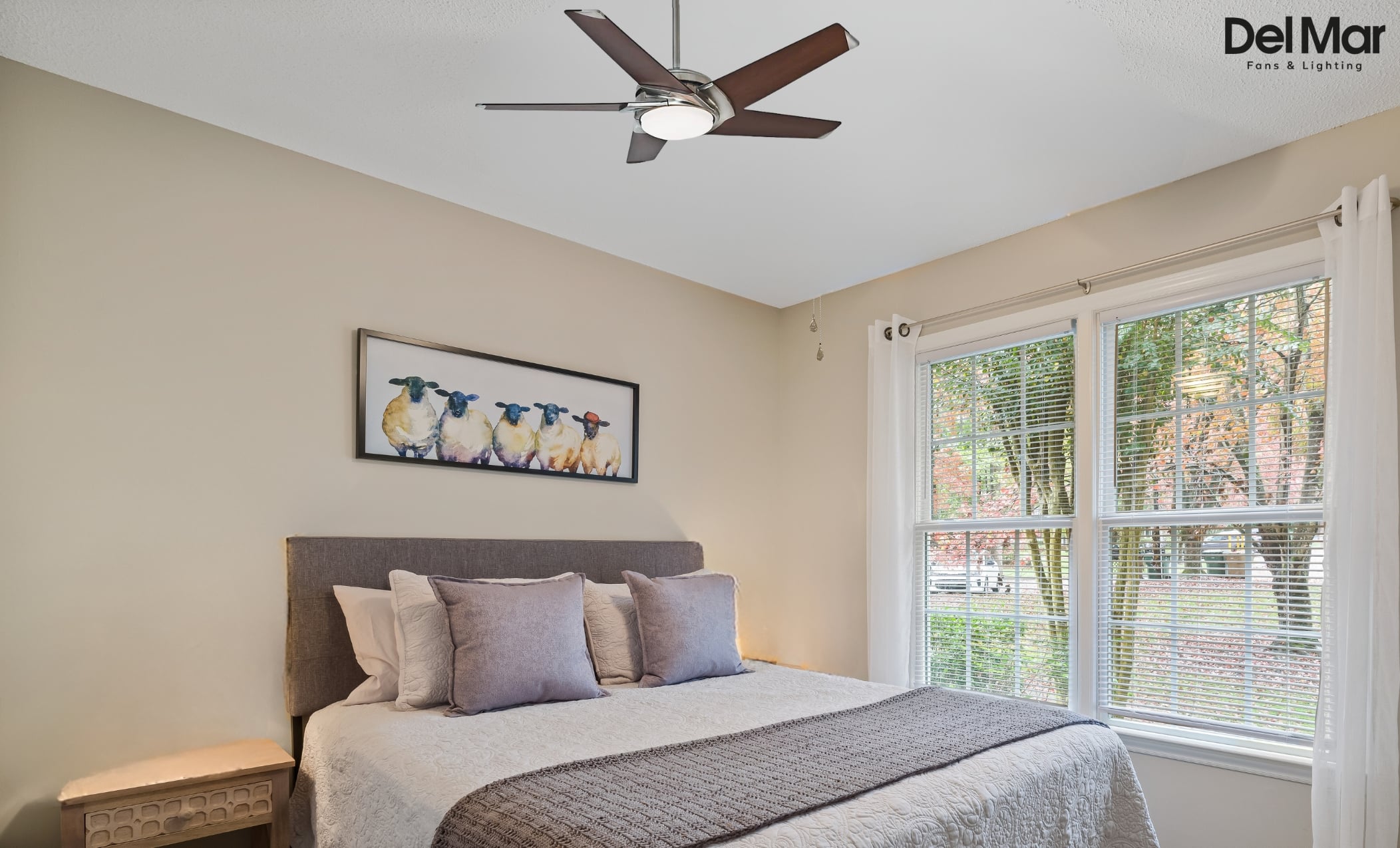 Casablanca Stealth Ceiling Fan in Bedroom 