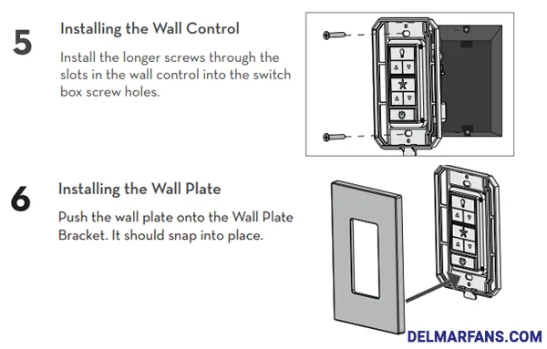 Installing the wall control and wall plate