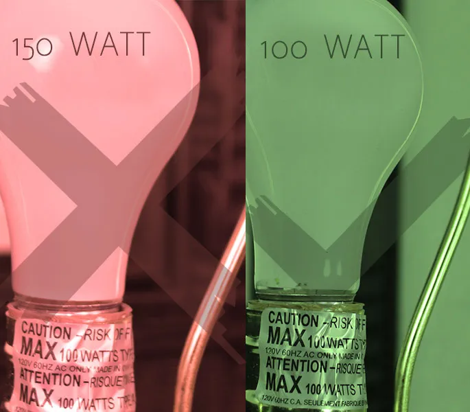 Keep Light Bulb Within The Manufacturers Recommended Watts To Avoid Fires