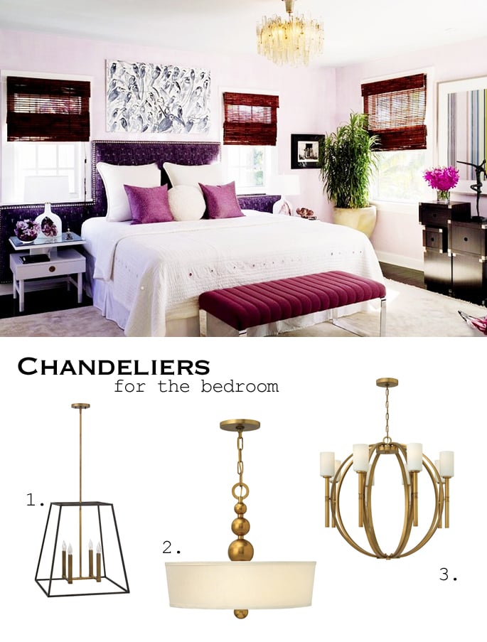Crystal Chandelier Above A Bed With Different Chandelier Types