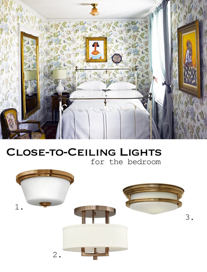 Different Close To Ceiling Lights With One Above A Bed