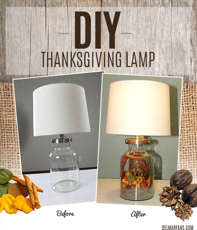 Do It Yourself Thanksgiving Lamp Before And After Image