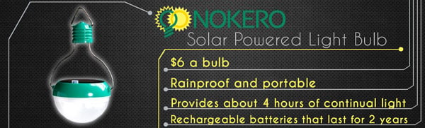 Nokero Solar Powered LED Light Bulb Information
