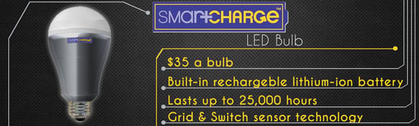 Smart Charge LED Light Bulb Information