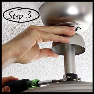 Step Three Tighten Screws To The Downrod To Balance A Ceiling Fan