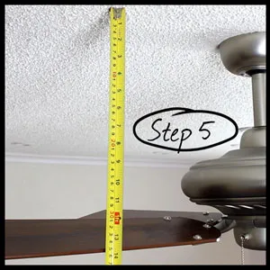 Balancing A Ceiling Fan Step 5 Measure To Ensure Level Blades