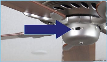 Blue Arrow Pointing At Ceiling Fan Direction Reverse Switch