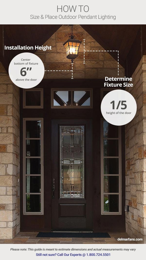 Selecting fixture size of exterior hanging porch lights helps with security around your home.