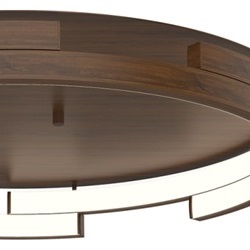 A close-up of a brown wooden ceiling light