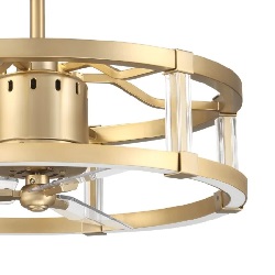 A close-up of a round gold lighting chandelier