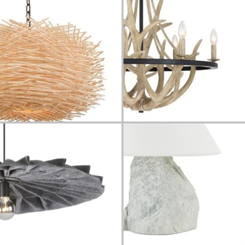 Collage of natural material lighting